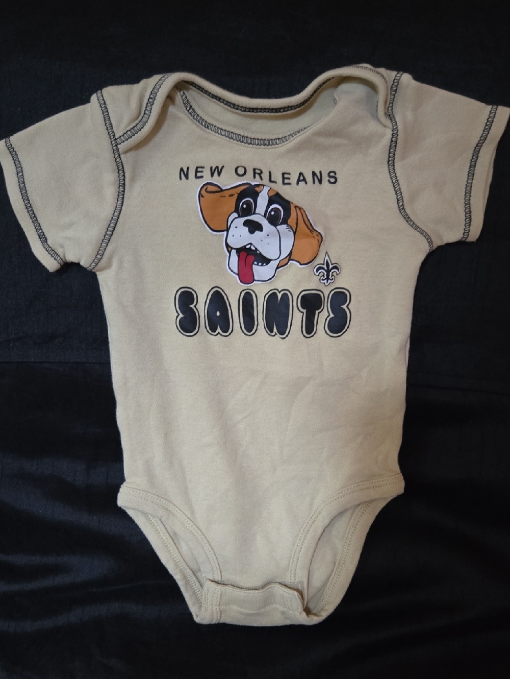 Beige Baby One-Piece Bodysuit 12 Months NFL New Orleans Saints Football Baby One